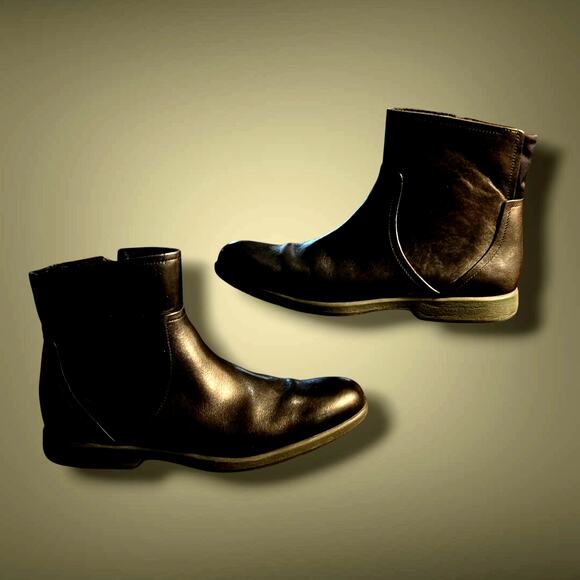 Men\'s Size 9 COLE HAAN Men\'s Premium Black Leather Zip Up Chelsea Boots EUC main image 9